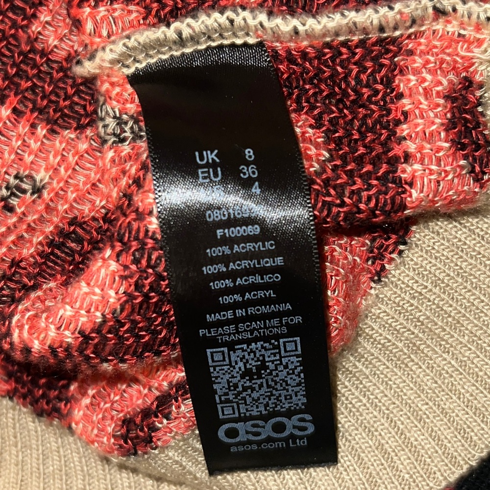 Asos leopard print knit crop top size 4 - Picture 5 of 5